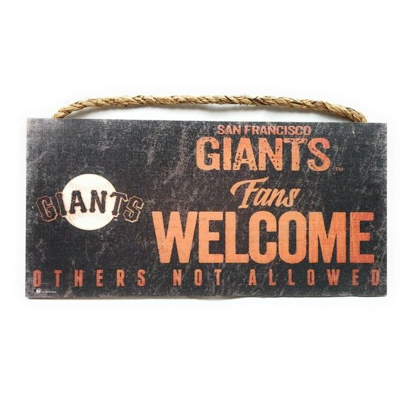 San Francisco Giants Fans Welcome Others Not Allowed Wood Distressed Sign - Picture 1 of 4